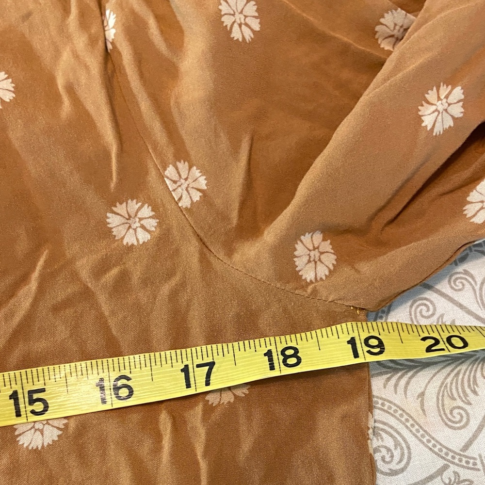 Madewell Tie-Neck Tiered Babydoll Mini Dress in Bloom Dot Floral Warm Hickory S - Picture 3 of 9